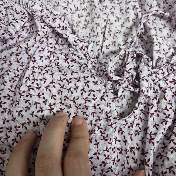 Old Navy Womens Purple Floral Maxi Dress XL Tiered Romantic Cottagecore Boho - Picture 6 of 12